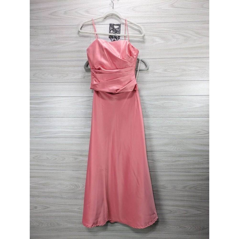 Peach Two-Piece Corset Formal Dress Set